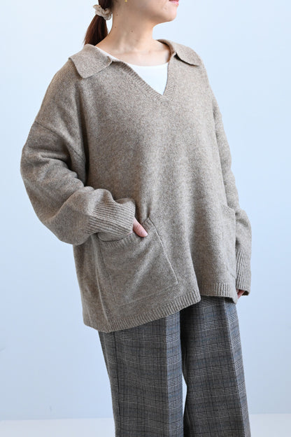 ≪SALE≫Collared Skipper Knit Pullover