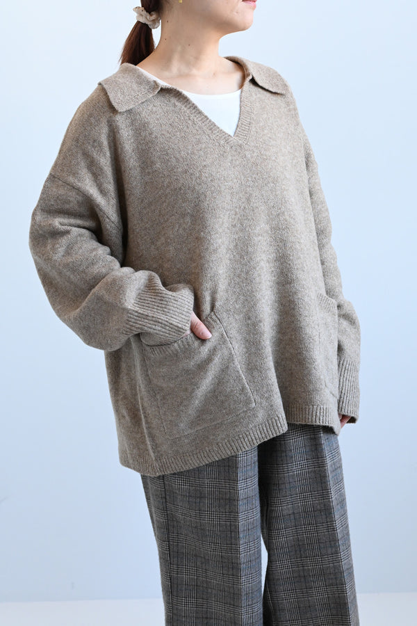 ≪SALE≫Collared Skipper Knit Pullover