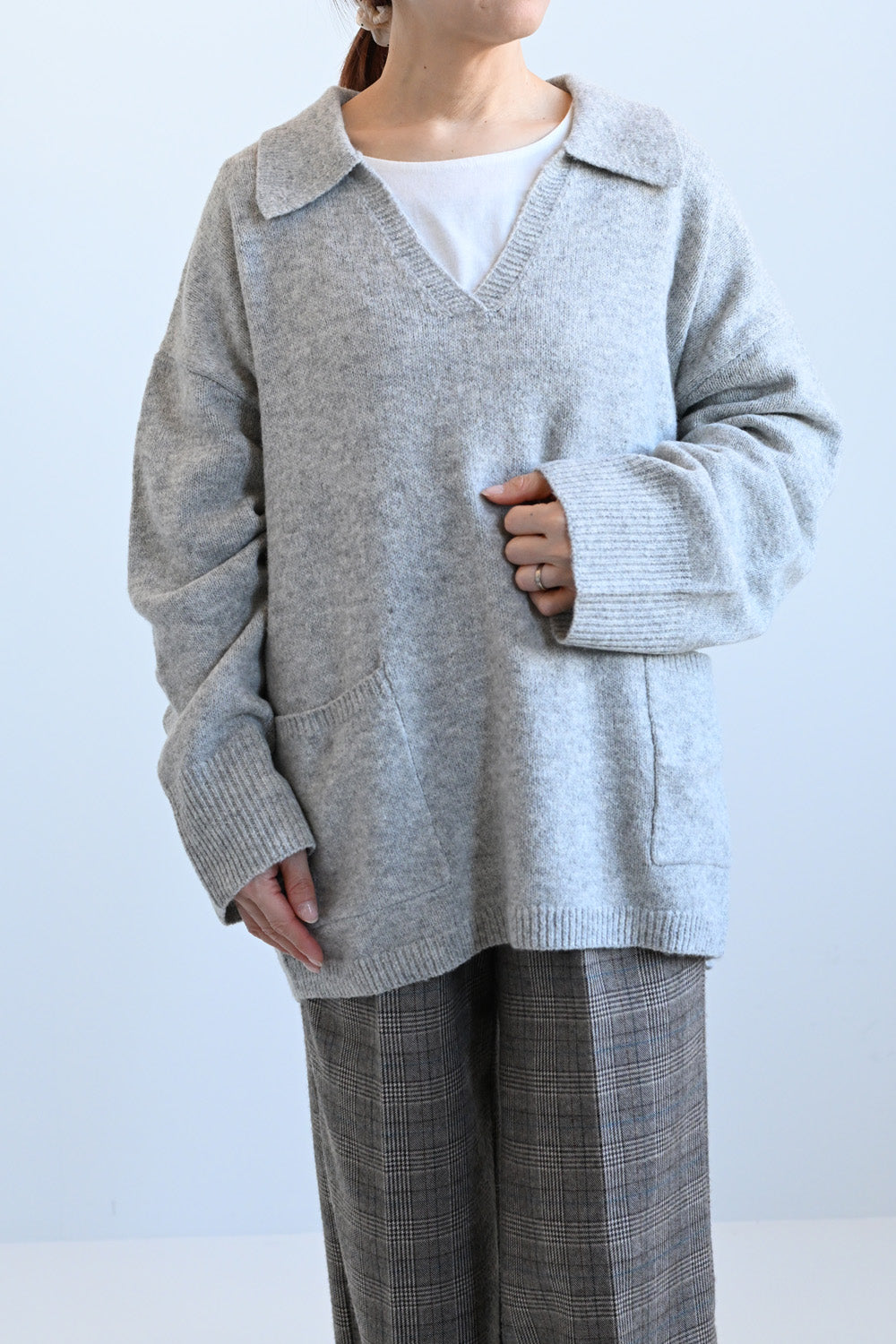 ≪SALE≫Collared Skipper Knit Pullover