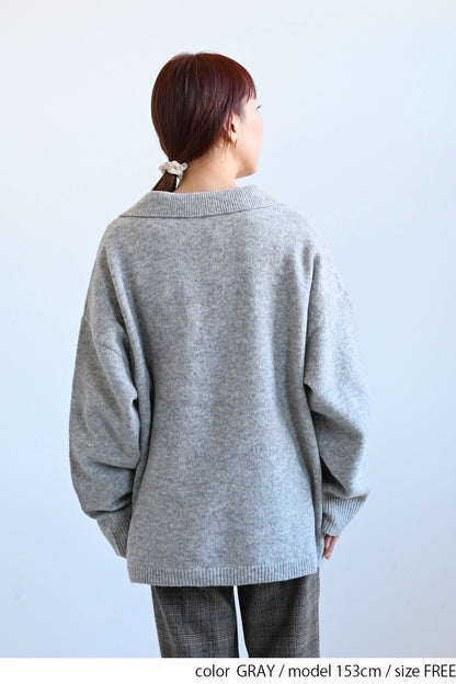 ≪SALE≫Collared Skipper Knit Pullover