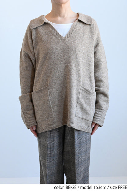 ≪SALE≫Collared Skipper Knit Pullover