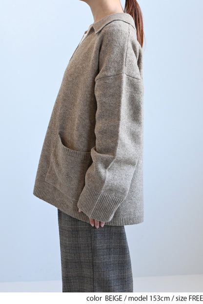 ≪SALE≫Collared Skipper Knit Pullover