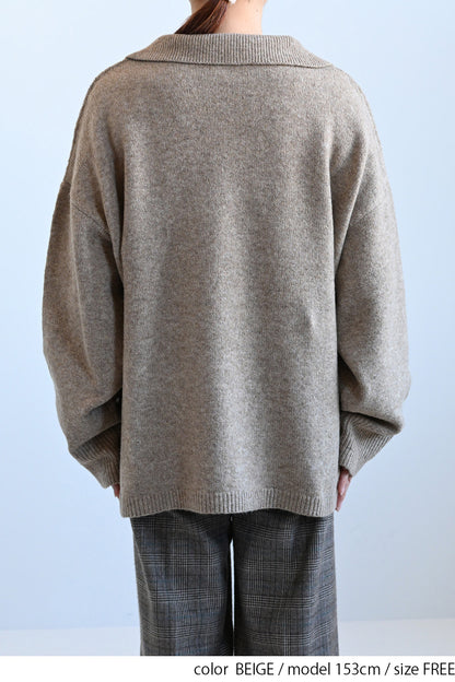 ≪SALE≫Collared Skipper Knit Pullover