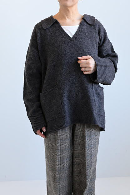 ≪SALE≫Collared Skipper Knit Pullover