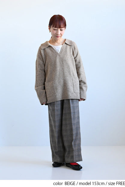 ≪SALE≫Collared Skipper Knit Pullover