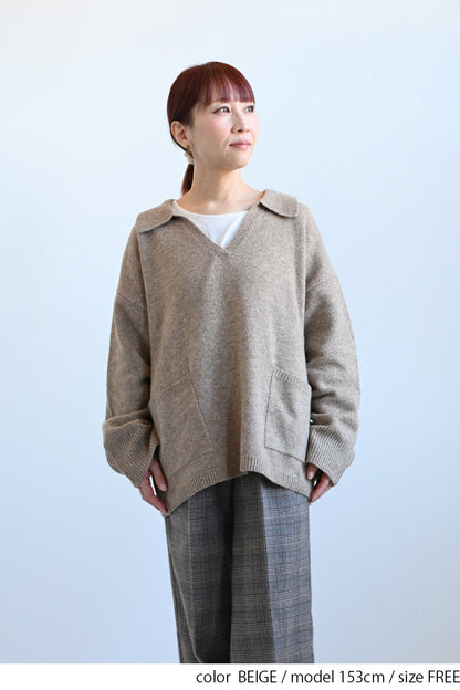 ≪SALE≫Collared Skipper Knit Pullover