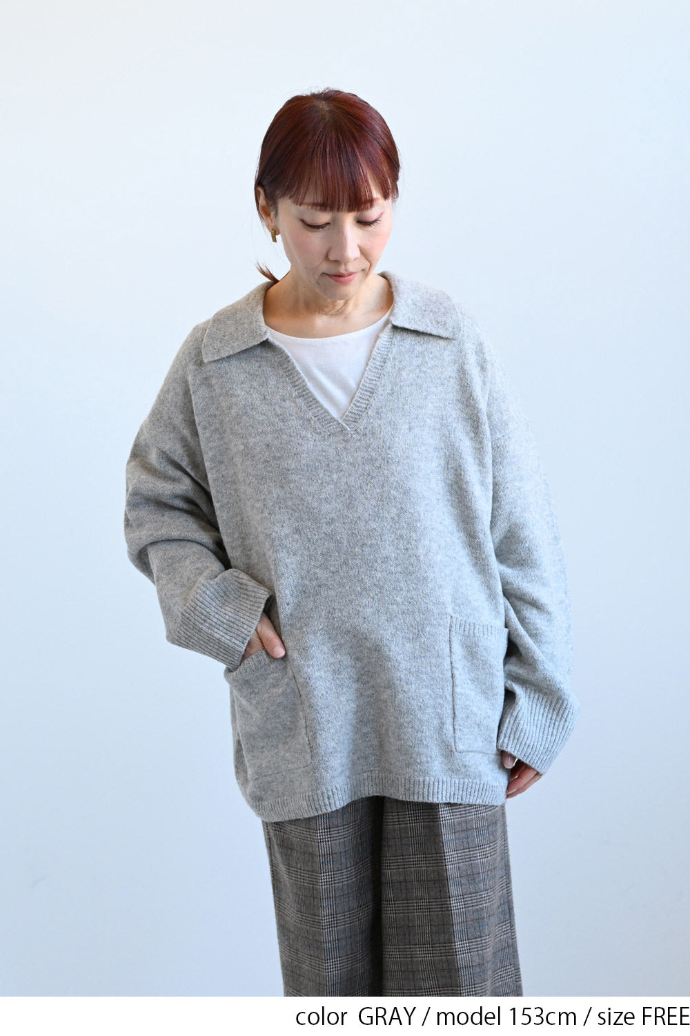 ≪SALE≫Collared Skipper Knit Pullover