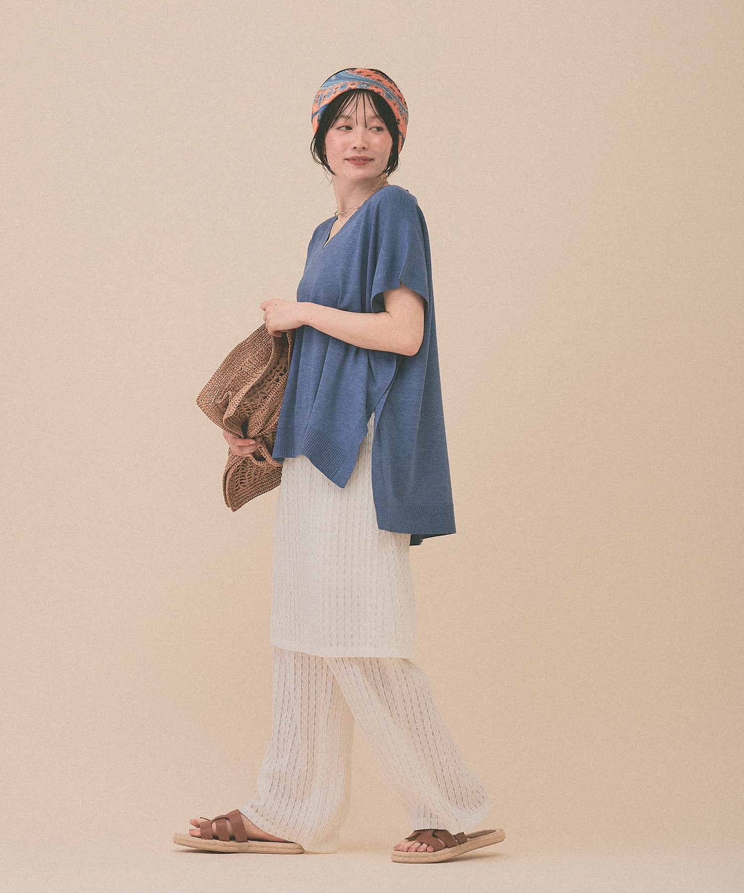 [SALE] Knit V-Neck Poncho Tunic