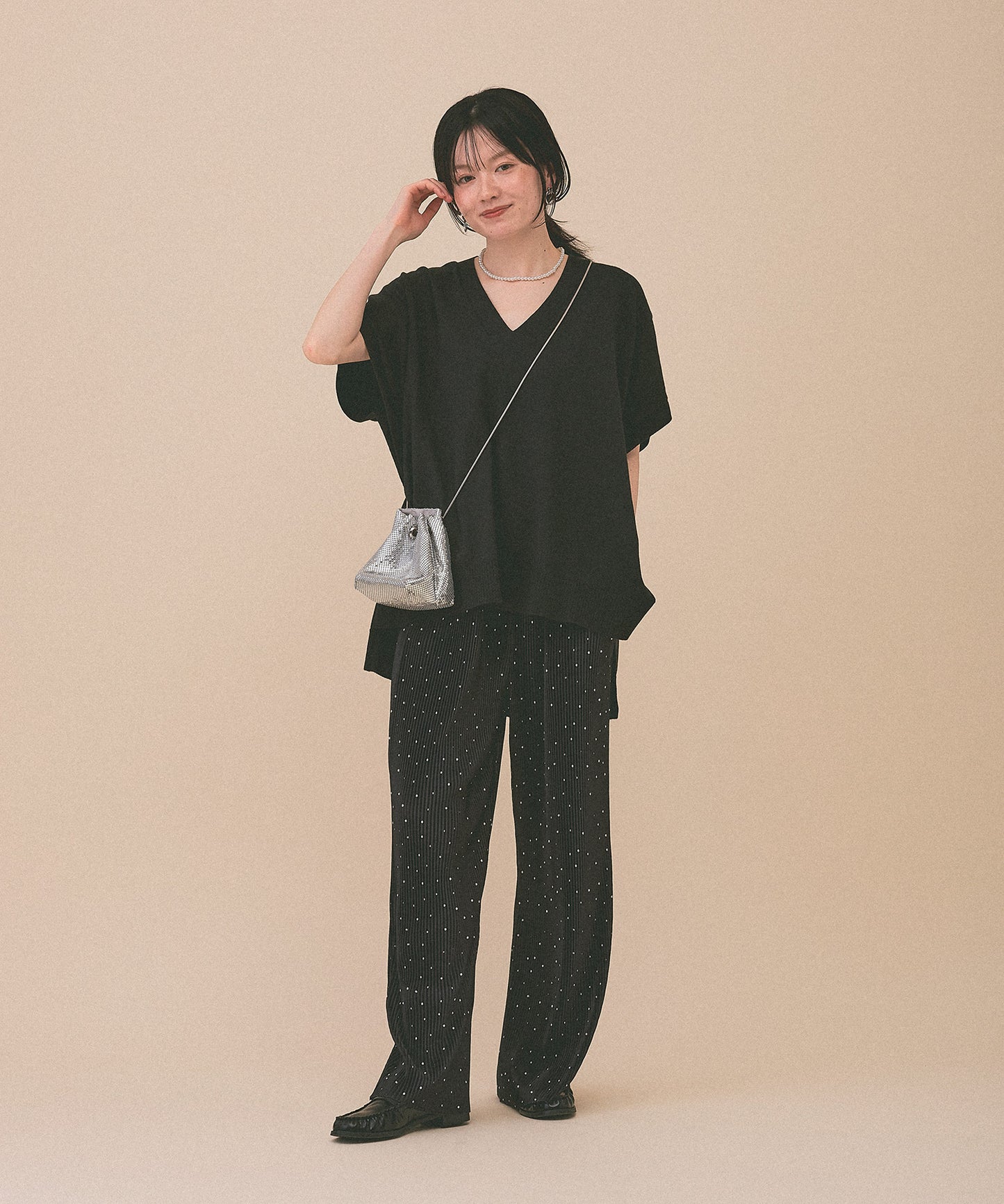 [SALE] Knit V-Neck Poncho Tunic