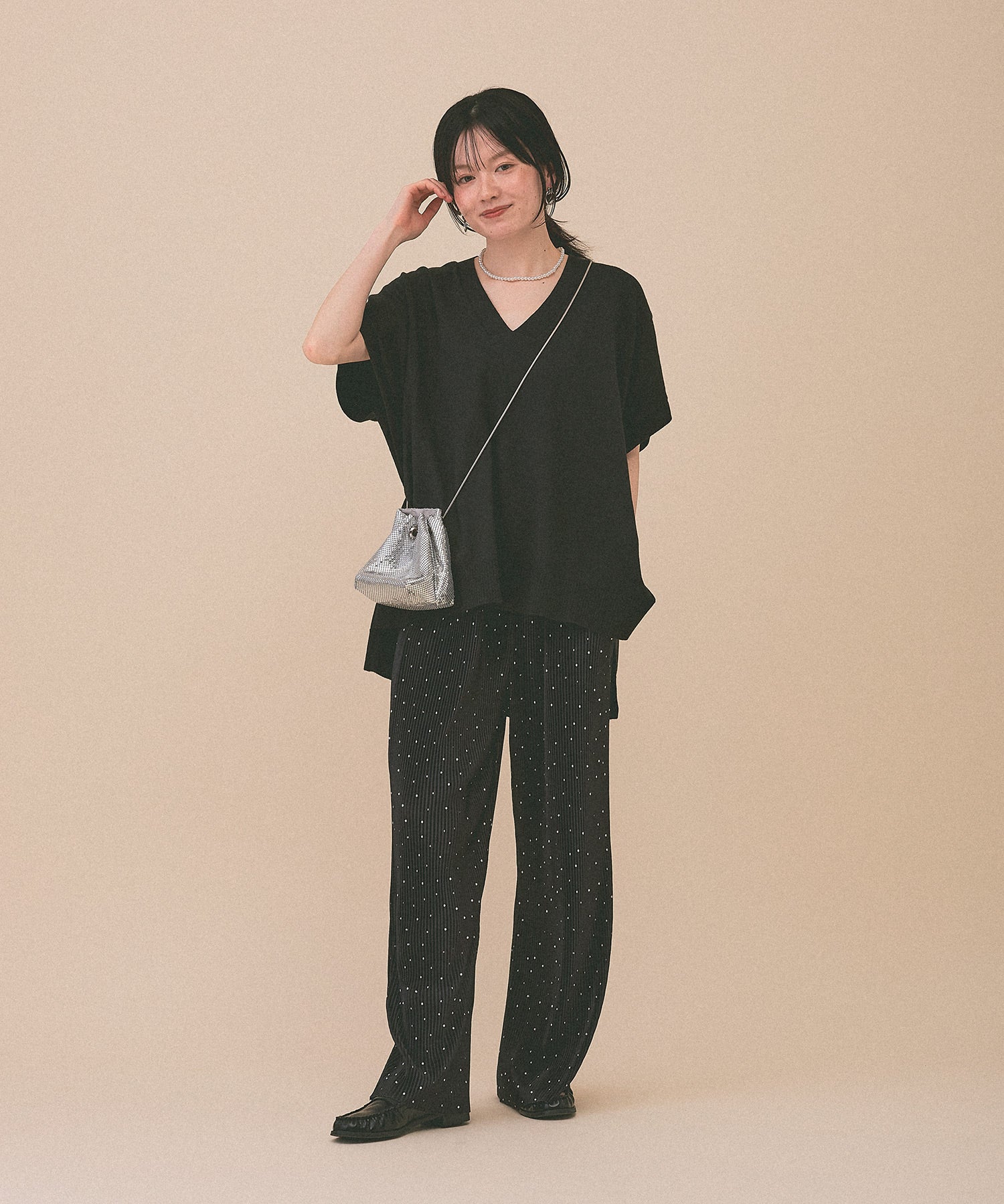 [SALE] Knit V-Neck Poncho Tunic