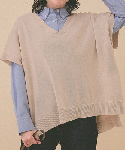 [SALE] Knit V-Neck Poncho Tunic