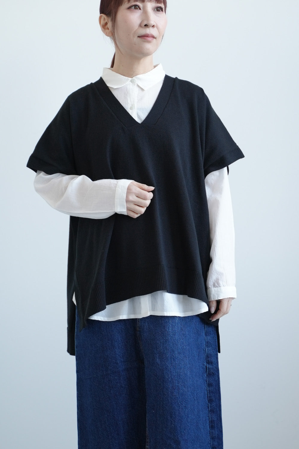 2月20日入荷》ニットVネックポンチョチュニック – HEART MARKET