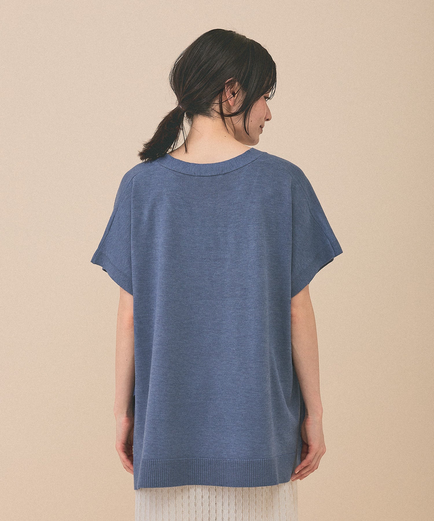 [SALE] Knit V-Neck Poncho Tunic