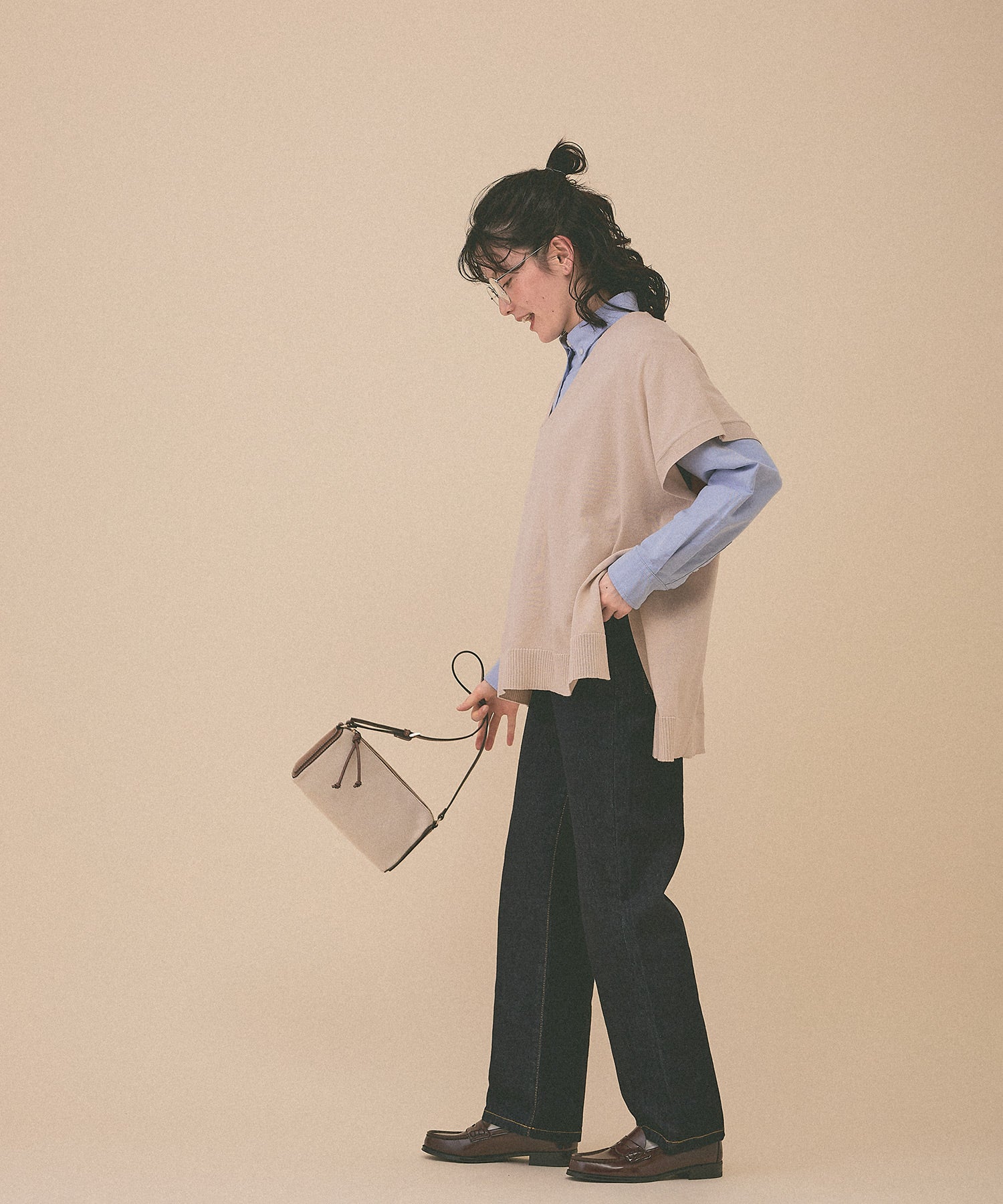 [SALE] Knit V-Neck Poncho Tunic