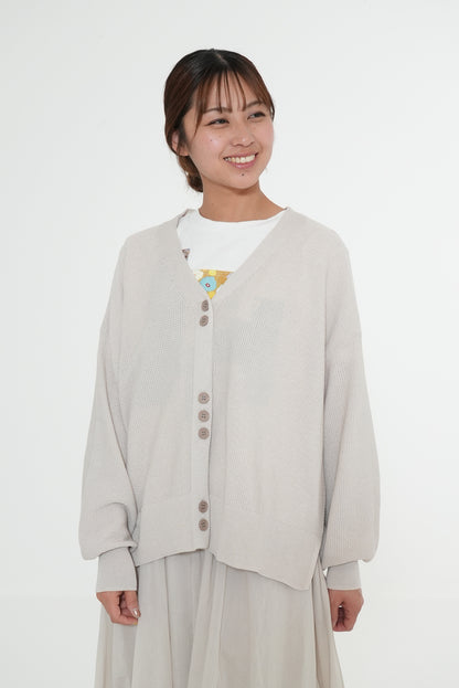 Pique Knit V-Neck Cardigan