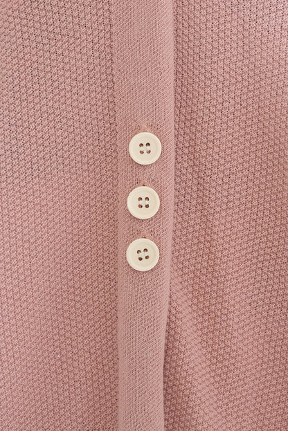 Pique Knit V-Neck Cardigan