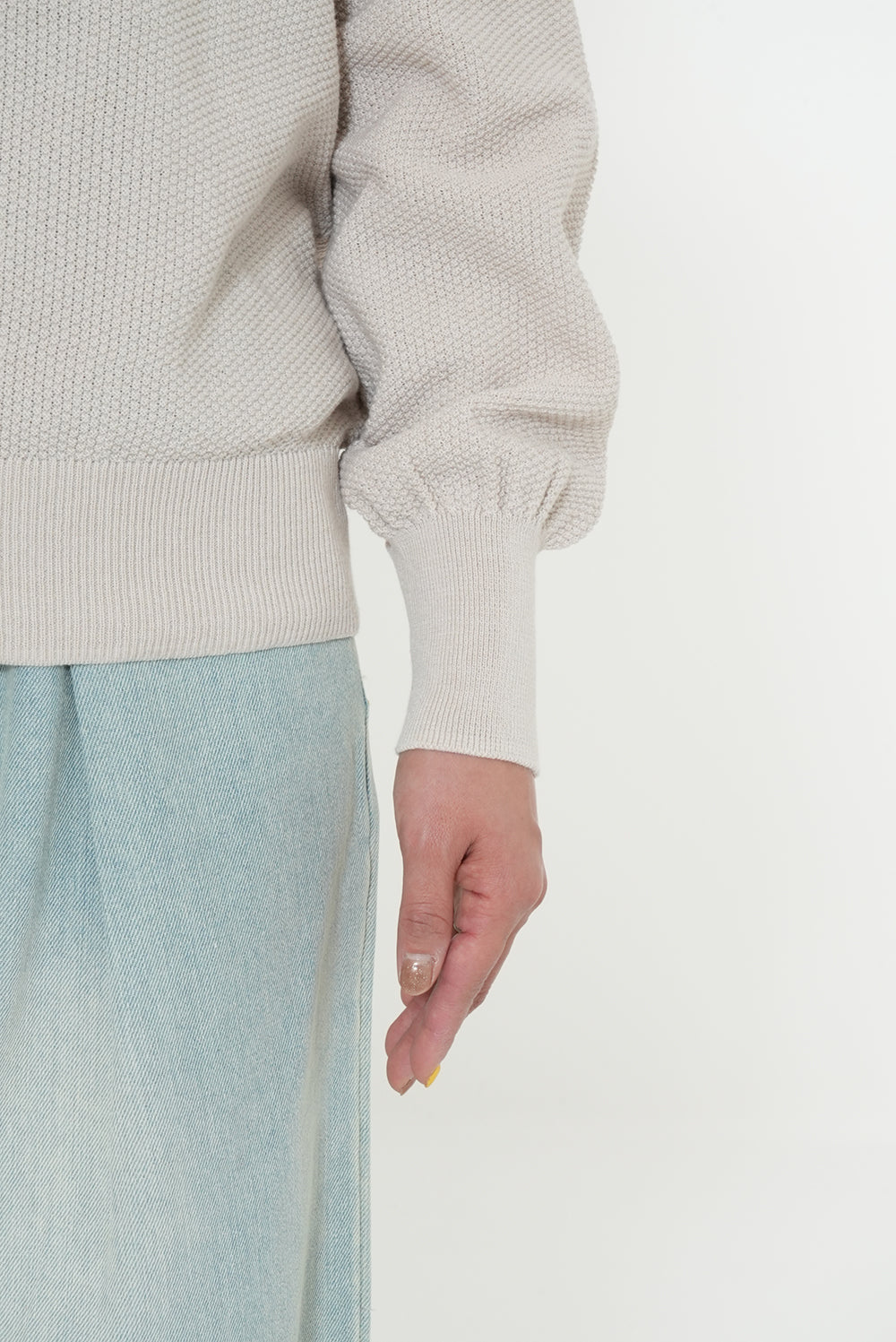Pique Knit Crew Neck Cardigan