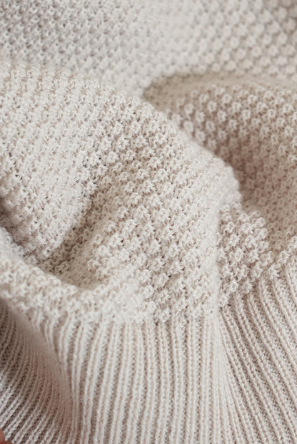Pique Knit Crew Neck Cardigan