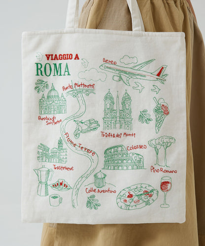 Embroidered Tote Bag Rome
