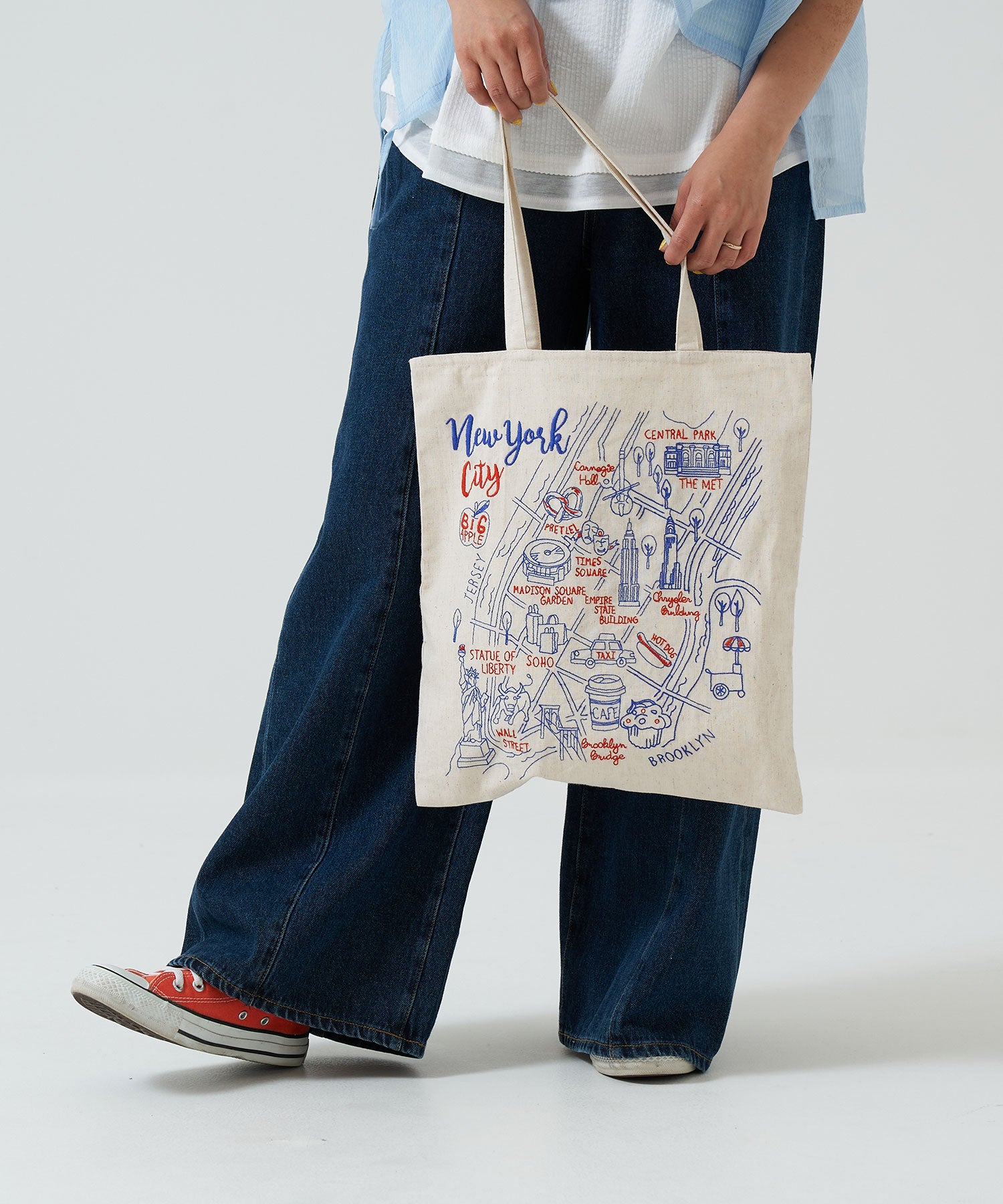 ニューヨーク刺繍デニムトートバッグ 刺繍トートバッグ ニューヨーク – HEART MARKET