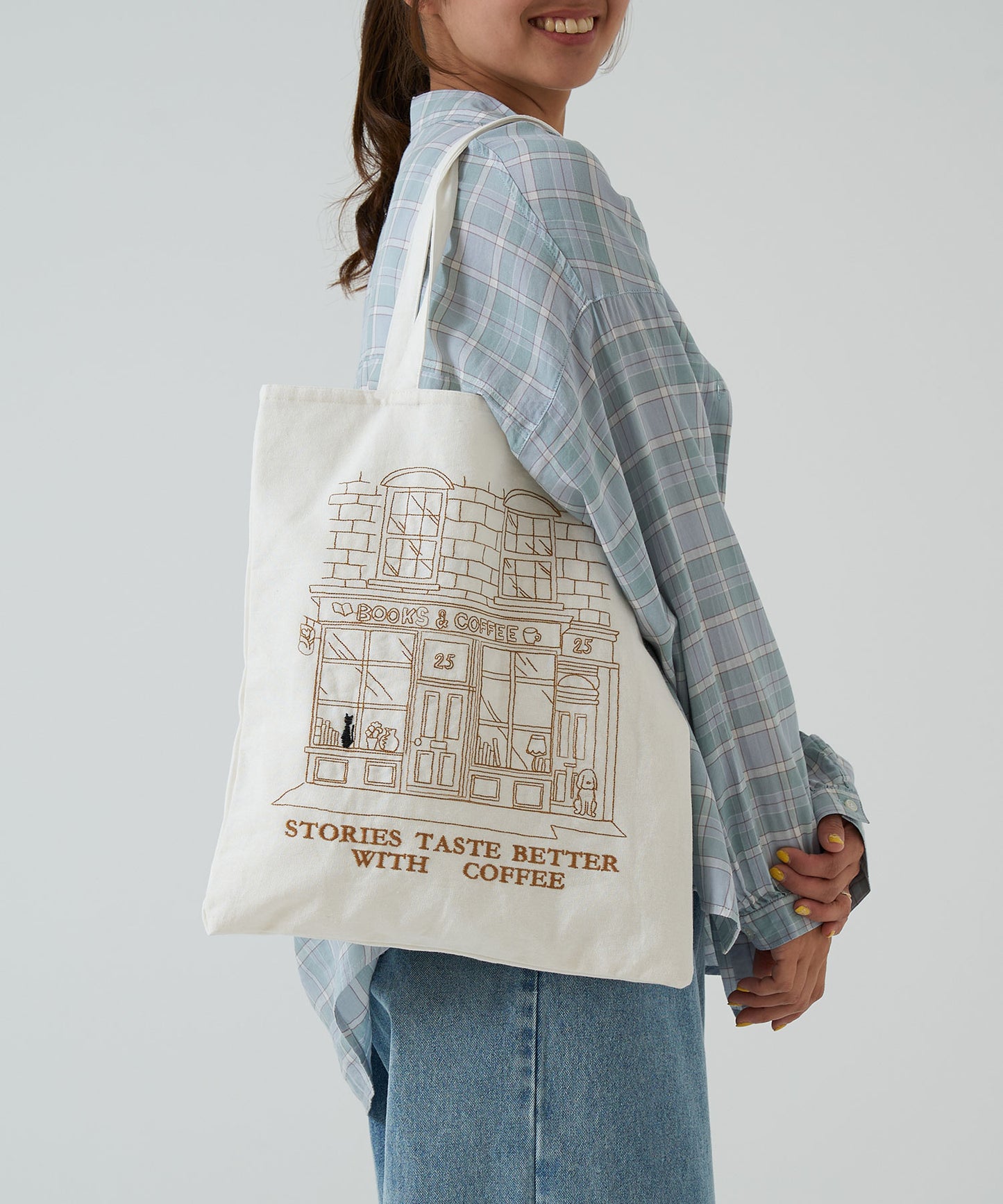 Embroidered Tote Bag Bookstore