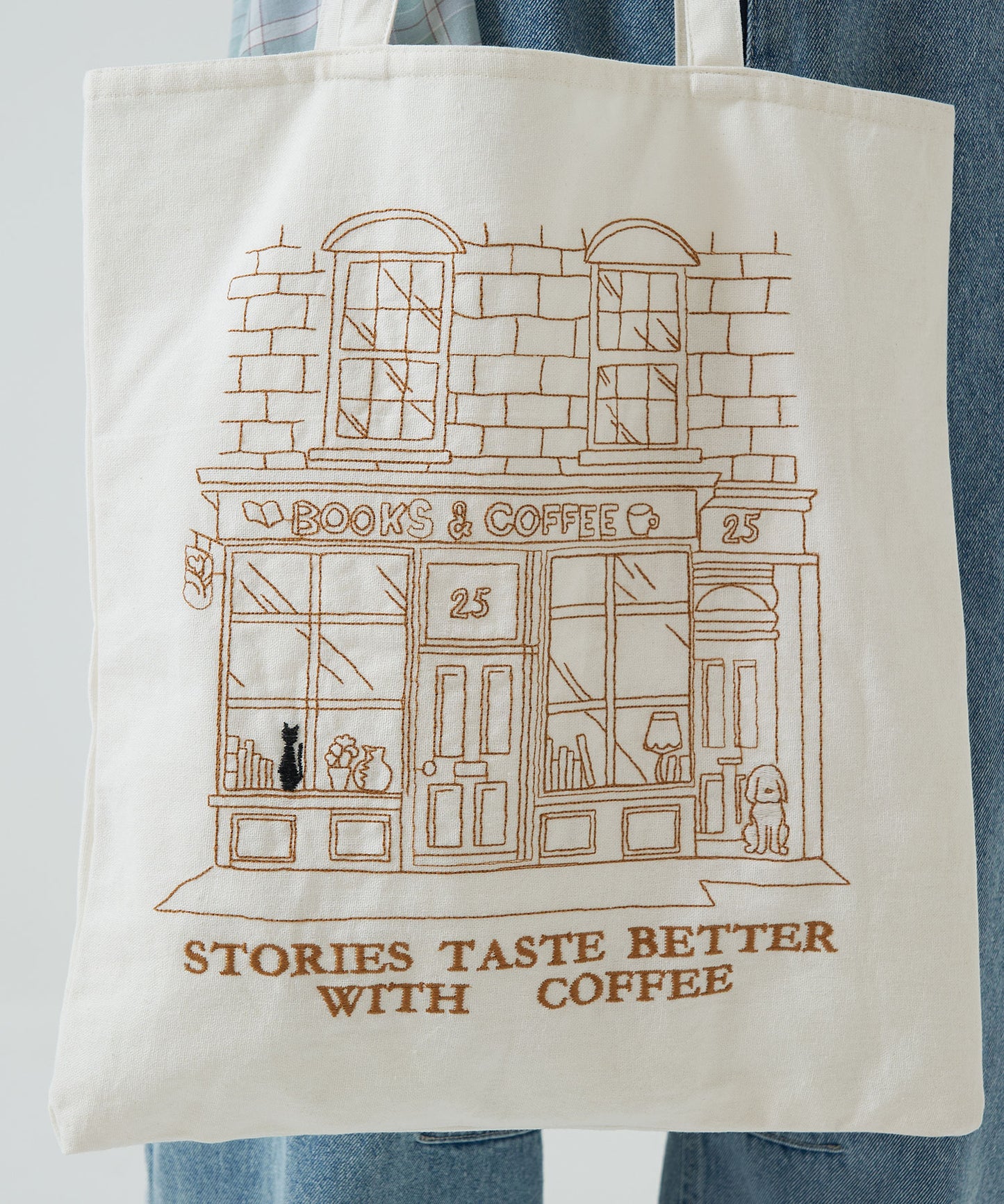 Embroidered Tote Bag Bookstore