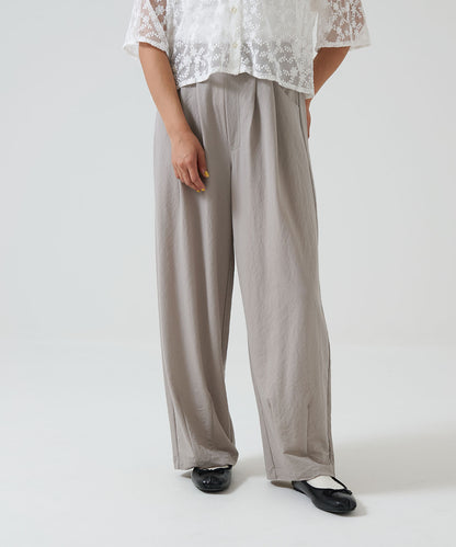 《Scheduled for April 24 Arrival》R/N Pique Tuck Wide Curve Pants