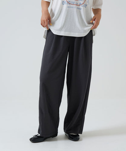 《Scheduled for April 24 Arrival》R/N Pique Tuck Wide Curve Pants