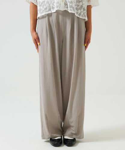《Scheduled for April 24 Arrival》R/N Pique Tuck Wide Curve Pants