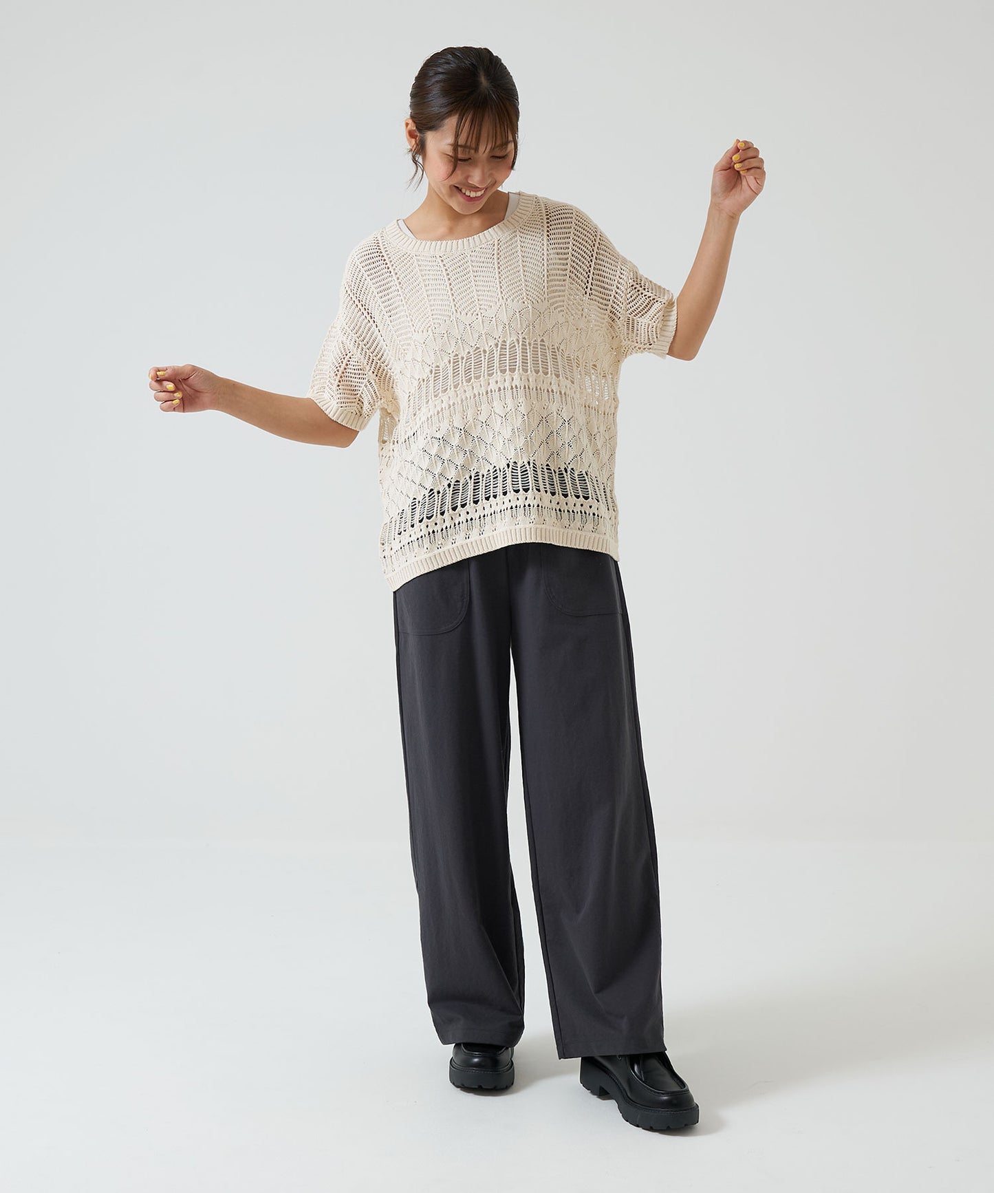 《Scheduled for April 24 Arrival》C/N Pique Wide Baker Pants