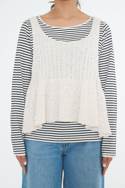 Tape Yarn Peplum Knit