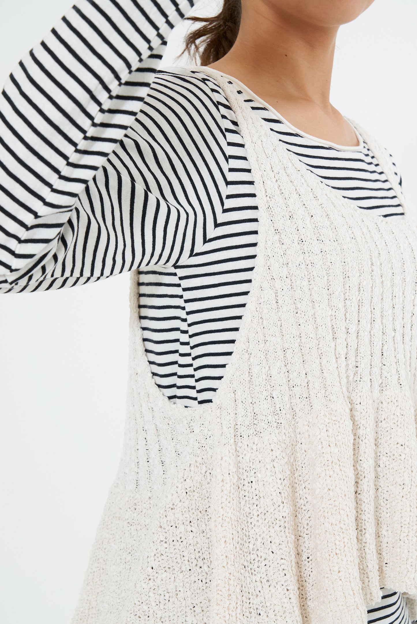 Tape Yarn Peplum Knit