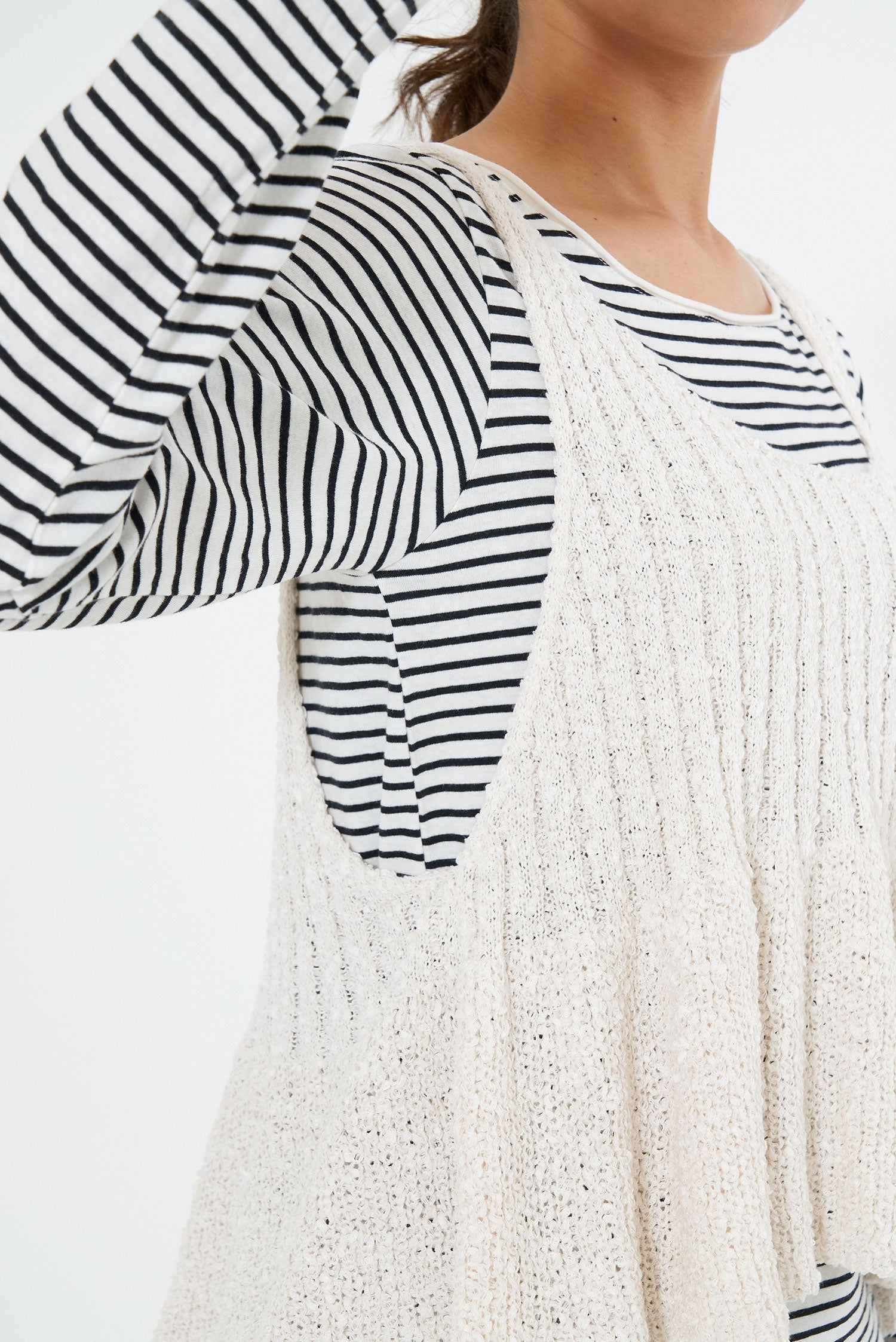 Tape Yarn Peplum Knit