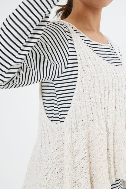 Tape Yarn Peplum Knit