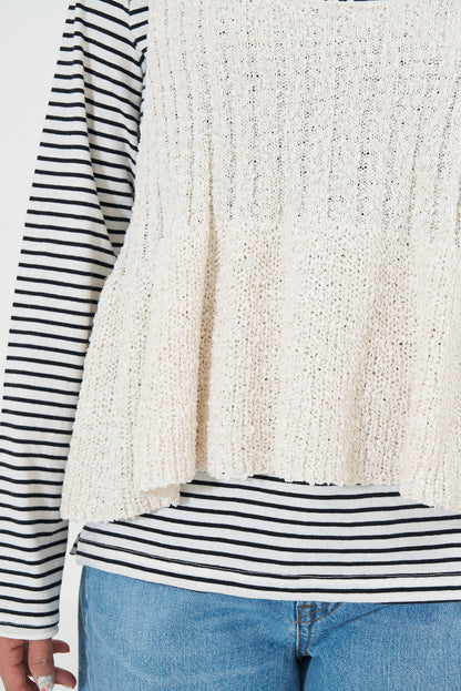 Tape Yarn Peplum Knit