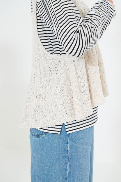 Tape Yarn Peplum Knit