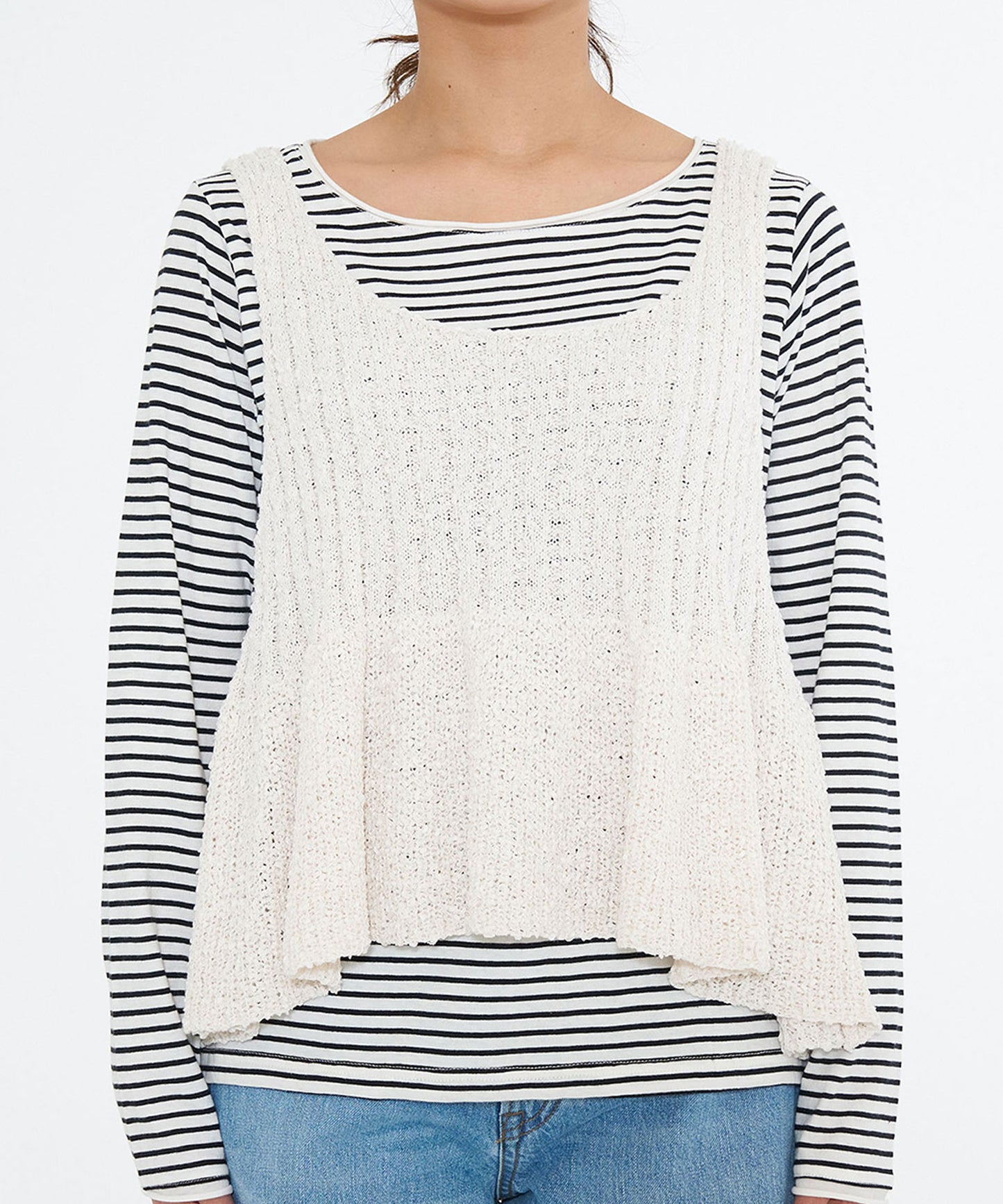 Tape Yarn Peplum Knit