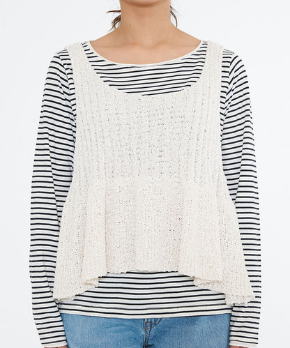 Tape Yarn Peplum Knit