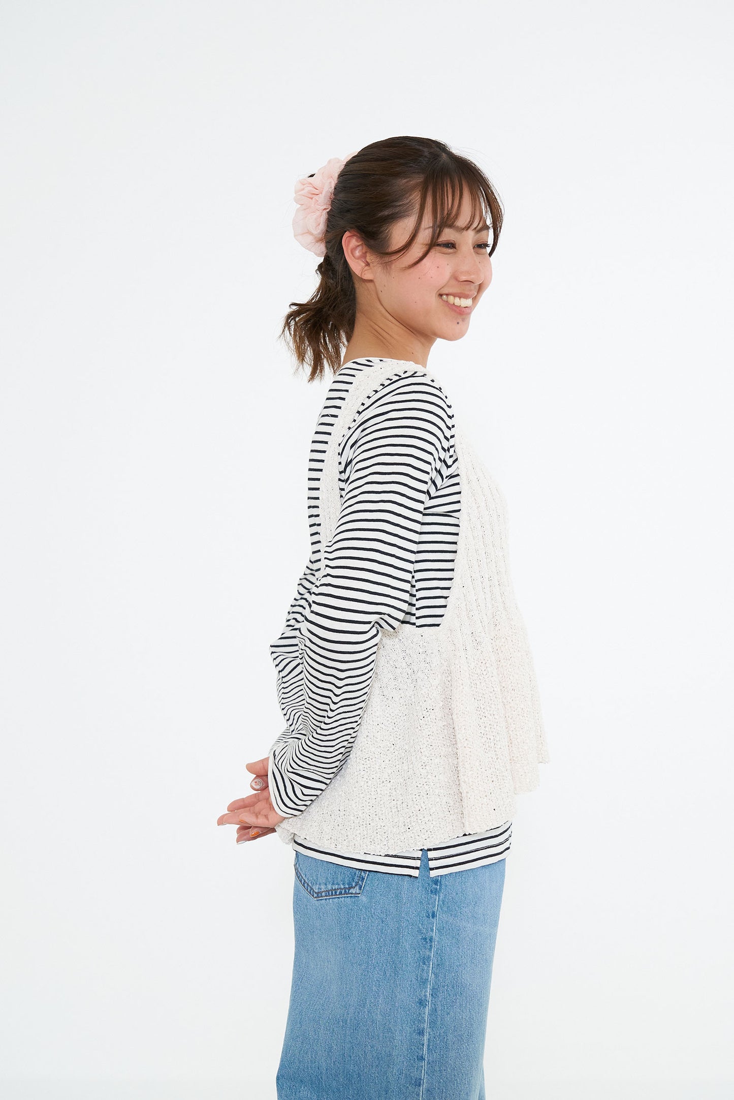 Tape Yarn Peplum Knit