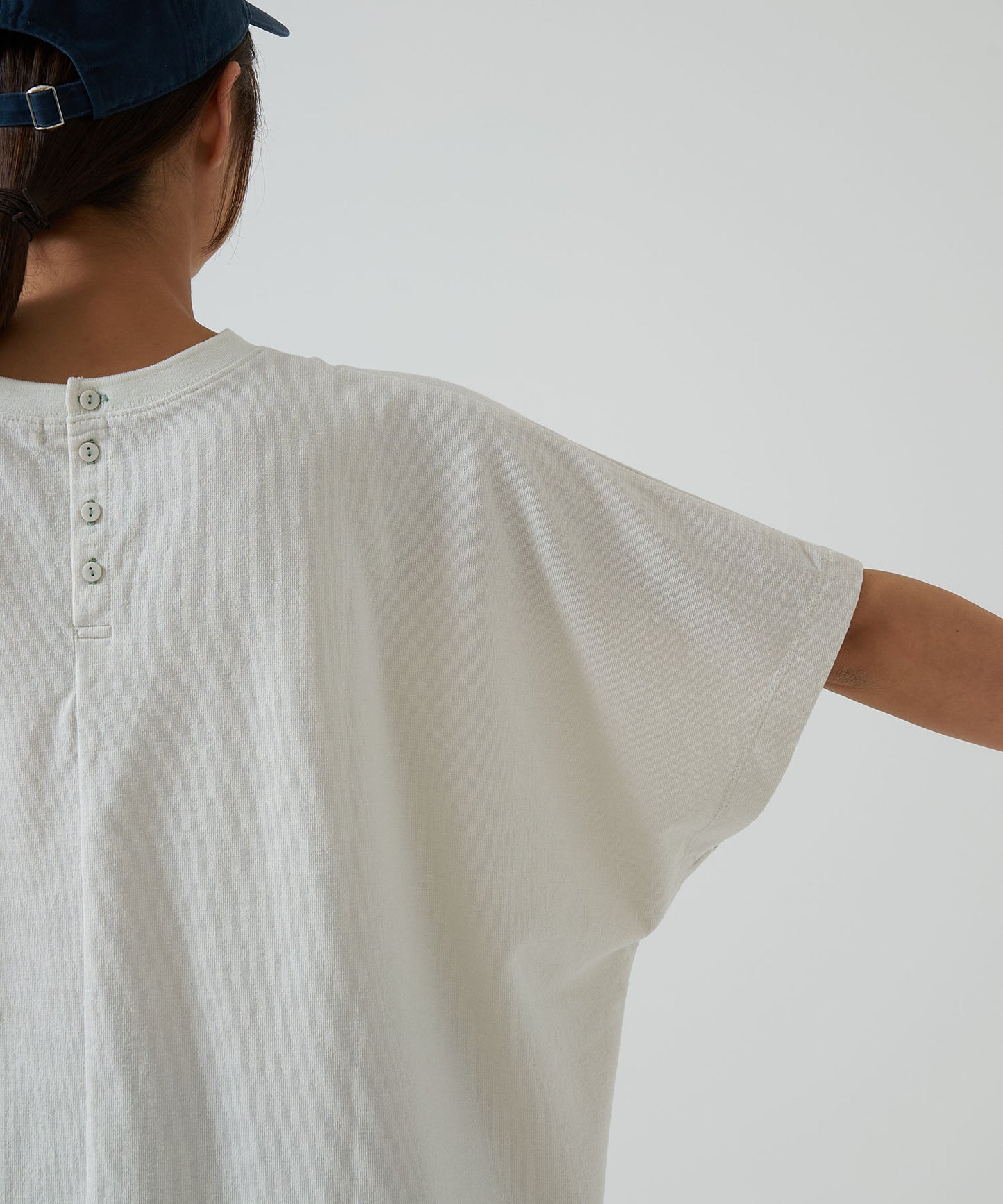 《Scheduled for Arrival Soon》Cut Crepe Back Henley Dolman Tunic