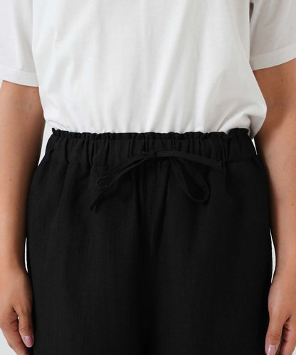 《6月20日入荷予定》やわらかスラブウェストギャザーワイドパンツ