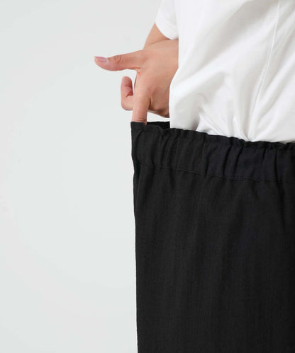 《6月20日入荷予定》やわらかスラブウェストギャザーワイドパンツ