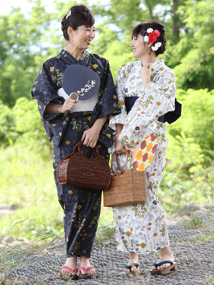 2buy10％OFF 3buy15％OFF開催中／≪SALE≫花総柄浴衣3点セット