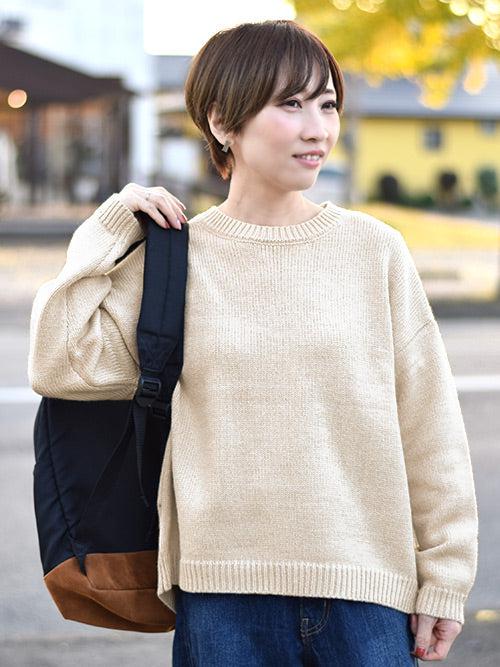脇タックニットプルオーバー