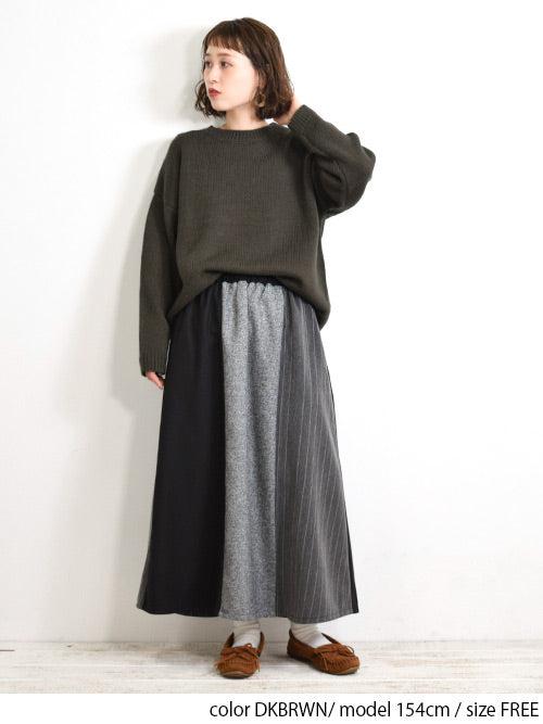 脇タックニットプルオーバー