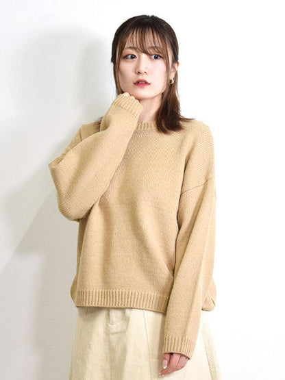 脇タックニットプルオーバー