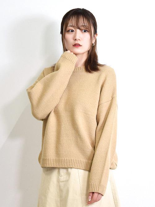 脇タックニットプルオーバー