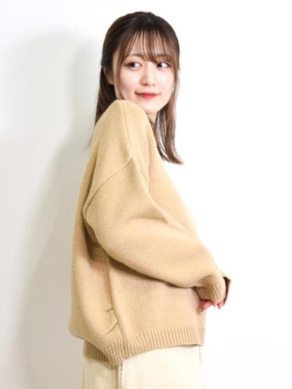 脇タックニットプルオーバー