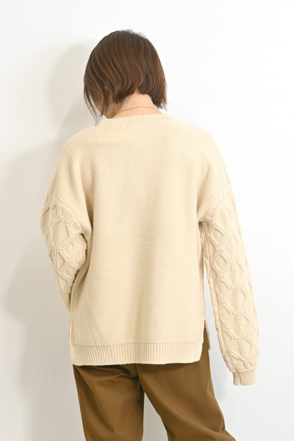 ≪SALE≫ダイヤケーブル袖プルオーバー
