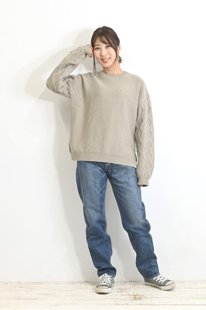 ≪SALE≫ダイヤケーブル袖プルオーバー